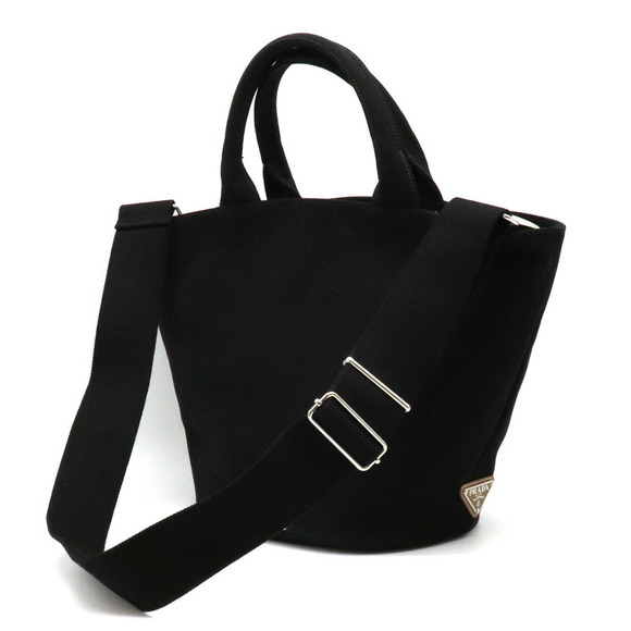 Prada Nero Bag Black Tote Canapa Shoulder 2WAY Bag - Picture 1 of 9